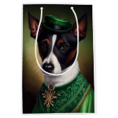 Rat Terrier Dog in St. Patrick's Day Dress Mittlere Geschenktüte (Vorderseite)