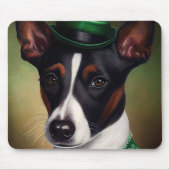 Rat Terrier Dog in St. Patrick's Day Dress Mousepad (Vorne)