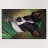 Rat Terrier Dog in St. Patrick's Day Dress Puzzle (Horizontal)