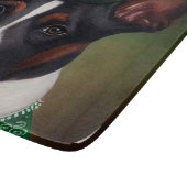 Rat Terrier Dog in St. Patrick's Day Dress Schneidebrett (Ecke)