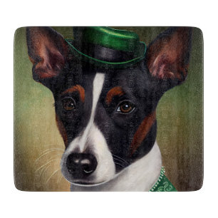 Rat Terrier Dog in St. Patrick's Day Dress Schneidebrett