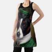Rat Terrier Dog in St. Patrick's Day Dress Schürze (InSitu)