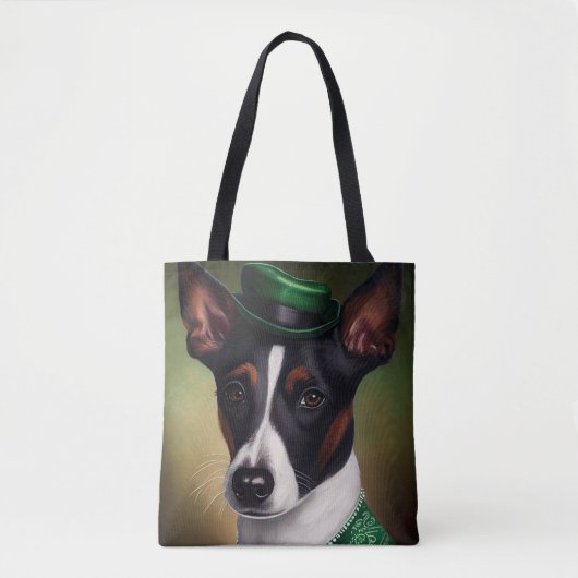 Rat Terrier Dog in St. Patrick's Day Dress Tasche (Vorderseite)