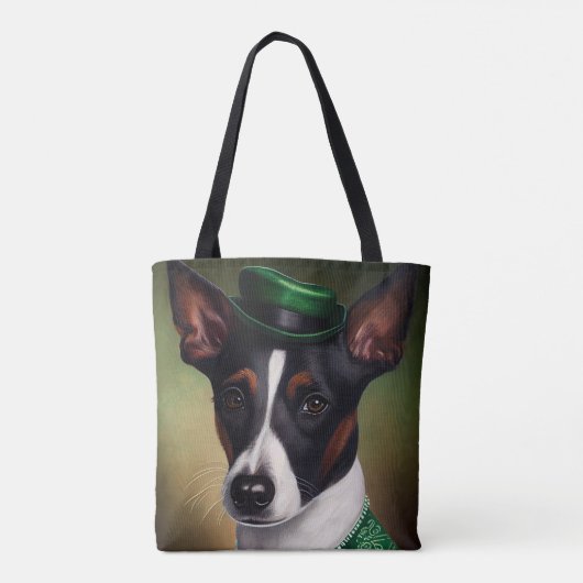 Rat Terrier Dog in St. Patrick's Day Dress Tasche (Rückseite)
