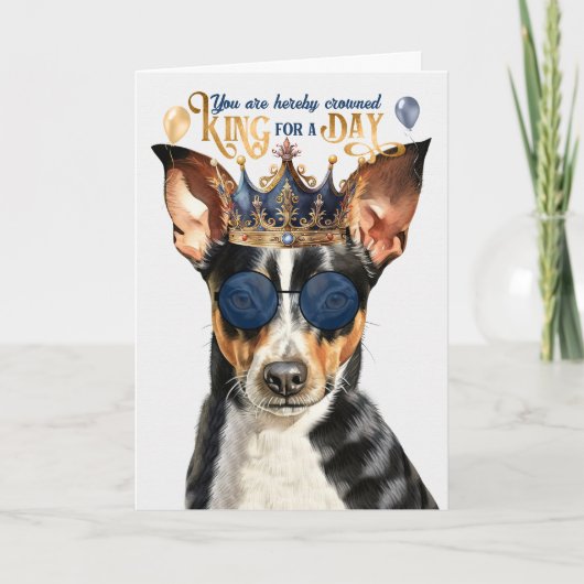 Rat Terrier Dog King für Day Funny Birthday Karte (Vorderseite)