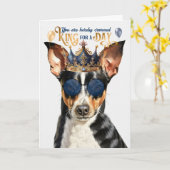 Rat Terrier Dog King für Day Funny Birthday Karte (Gelbe Blume)