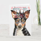 Rat Terrier Dog Queen Day Funny Birthday Karte (Vorderseite)