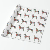 Rat Terrier Dog Rasse Geo Silhouette Kariert Geschenkpapier (Ungerollt)