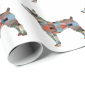 Rat Terrier Dog Rasse Geo Silhouette Kariert Geschenkpapier (Rolleneckpunkt)