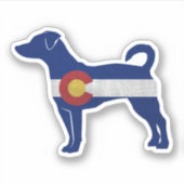 Rat Terrier Dog Silhouette Colorado Aufkleber (Vorderseite)