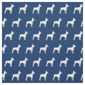 Rat Terrier Dog Silhouette Pet Navy Blue Stoff (Muster)