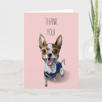 Rat Terrier Dog Watercolor Malerei | Danke