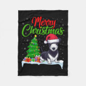 Rat Terrier Dog Weihnachtsbaum Lichter Funny Xmas  Fleecedecke (Vorderseite)