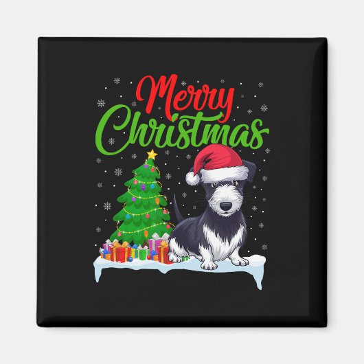Rat Terrier Dog Weihnachtsbaum Lichter Funny Xmas Magnet (Vorne)