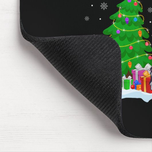 Rat Terrier Dog Weihnachtsbaum Lichter Funny Xmas  Mousepad (Ecke)