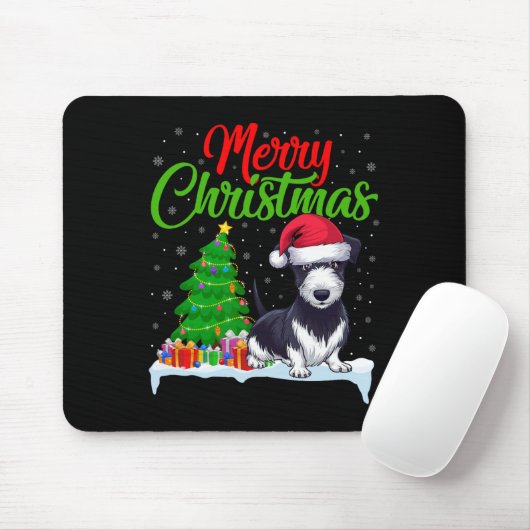 Rat Terrier Dog Weihnachtsbaum Lichter Funny Xmas Mousepad (Mit Mouse)