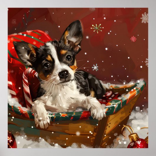 Rat Terrier Dog Weihnachtsfest Poster (Vorne)