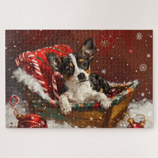Rat Terrier Dog Weihnachtsfest Puzzle (Horizontal)