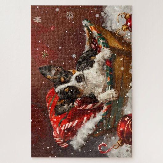 Rat Terrier Dog Weihnachtsfest Puzzle (Vertikal)