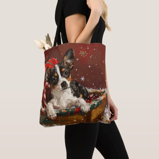 Rat Terrier Dog Weihnachtsfest Tasche (Von Nahem)