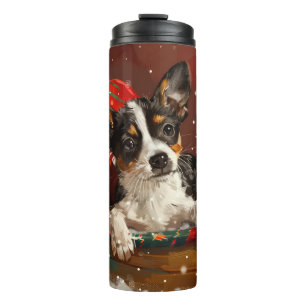Rat Terrier Dog Weihnachtsfest Thermosbecher