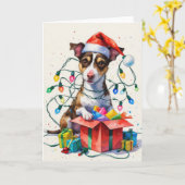 Rat Terrier Dog Weihnachtsgrüßkarte Karte (Gelbe Blume)