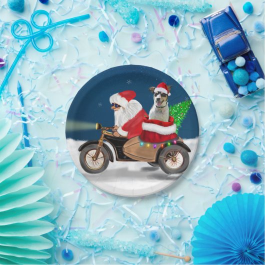 Rat Terrier Dog Weihnachtsmann Pappteller (Party)