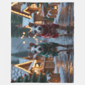 Rat Terrier Dogs Christmas Snow Holiday Fleecedecke (Vorderseite)