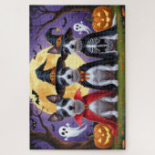 Rat Terrier Dogs Pumpkin Halloween Funny Puzzle (Vertikal)