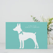 Rat Terrier Doppy Puppy Briefpapier (Stehend Vorderseite)