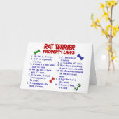 RAT TERRIER-Eigenschaftengesetze 2 Karte (Gelbe Blume)