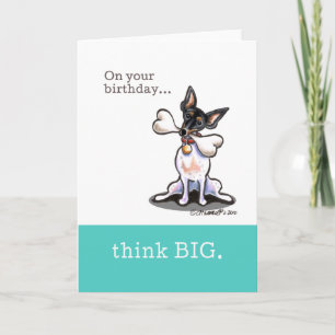 Rat Terrier Funny Birthday Think Big Karte