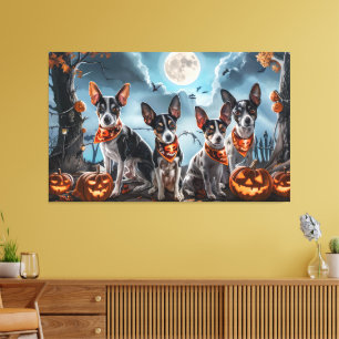 Rat Terrier Halloween Gruselig  Leinwanddruck