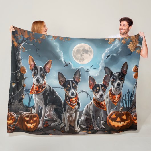 Rat Terrier Halloween Spooky Fleecedecke (Beispiel)
