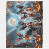 Rat Terrier Halloween Spooky Fleecedecke (Vorderseite)