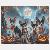 Rat Terrier Halloween Spooky Fleecedecke (Vorderseite (Horizontal))