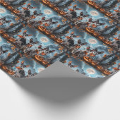 Rat Terrier Halloween Spooky Geschenkpapier (Ecke)