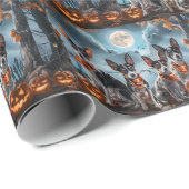 Rat Terrier Halloween Spooky Geschenkpapier (Rolleneckpunkt)
