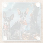 Rat Terrier Halloween Spooky Glasuntersetzer (Rückseite)