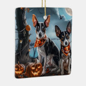 Rat Terrier Halloween Spooky Keramikornament (Rechts)