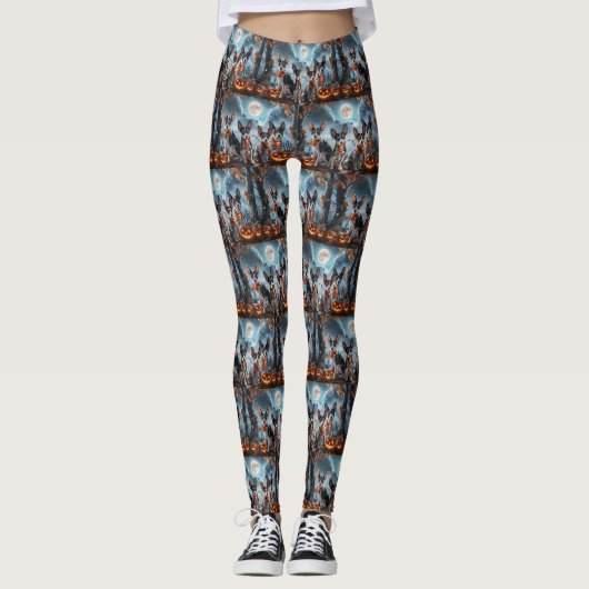 Rat Terrier Halloween Spooky Leggings (Vorderseite)