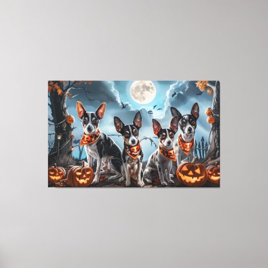 Rat Terrier Halloween Spooky Leinwanddruck (Vorderseite)