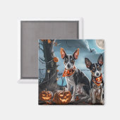 Rat Terrier Halloween Spooky Magnet (Vorderseite/Rückseite)