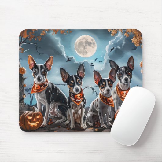 Rat Terrier Halloween Spooky Mousepad (Mit Mouse)