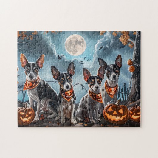 Rat Terrier Halloween Spooky Puzzle (Horizontal)