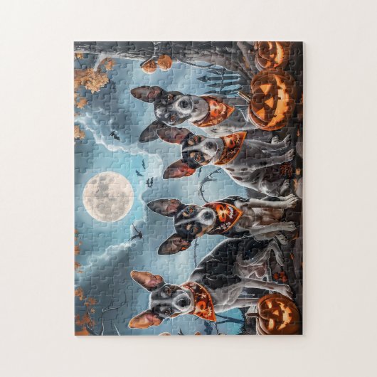 Rat Terrier Halloween Spooky Puzzle (Vertikal)