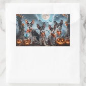 Rat Terrier Halloween Spooky Rechteckiger Aufkleber (Tasche)
