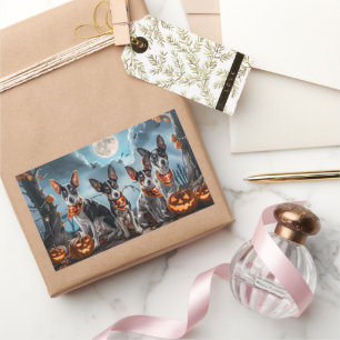 Rat Terrier Halloween Spooky Rechteckiger Aufkleber