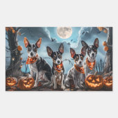 Rat Terrier Halloween Spooky Rechteckiger Aufkleber (Vorderseite)