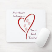 Rat Terrier Heart Belongs Mousepad (Mit Mouse)